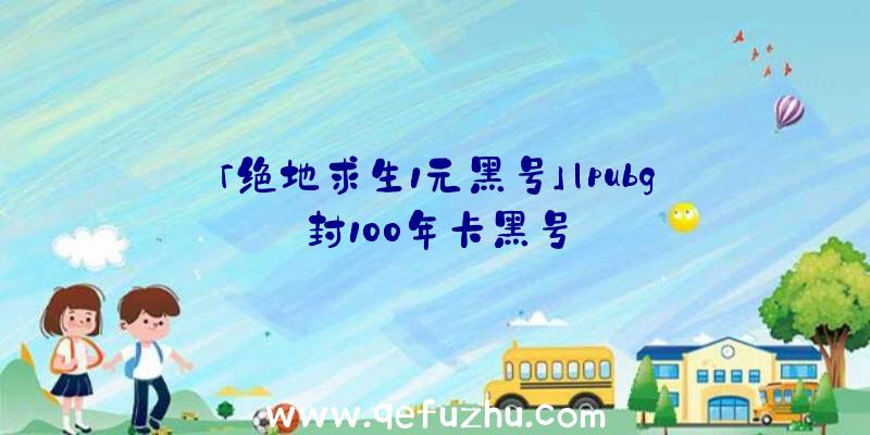 「绝地求生1元黑号」|pubg封100年卡黑号